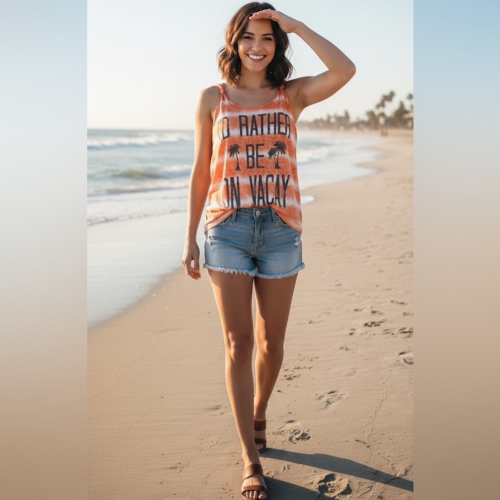 Nobo tank top WOMENS size X-Large I’d Rather Be On Vacay Shirt Or…